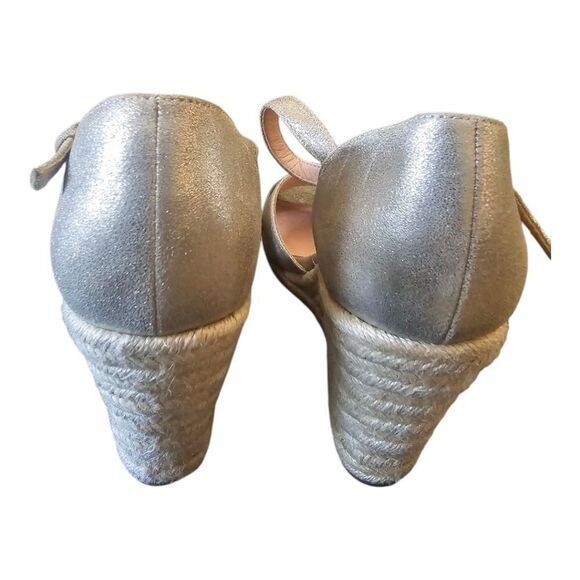 J. CREW Jute Metallic Leather Wedge Sandals - Size 11 - Picture 4 of 8